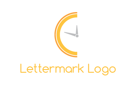 wall clock forming letter c logo