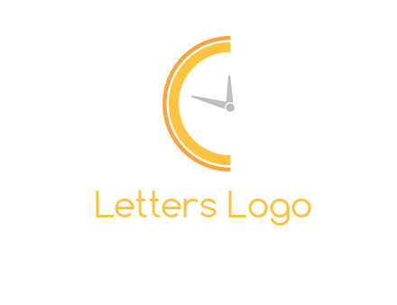 wall clock forming letter c logo