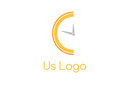 wall clock forming letter c logo