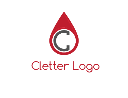 Letter c inside water drop logo