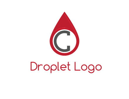 Letter c inside water drop logo