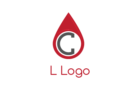 Letter c inside water drop logo