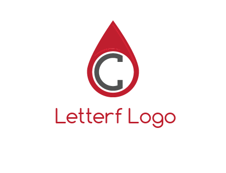 Letter c inside water drop logo