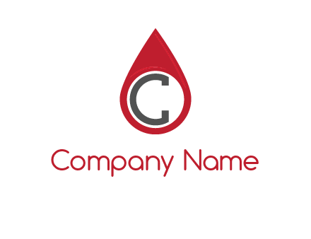 Letter c inside water drop logo