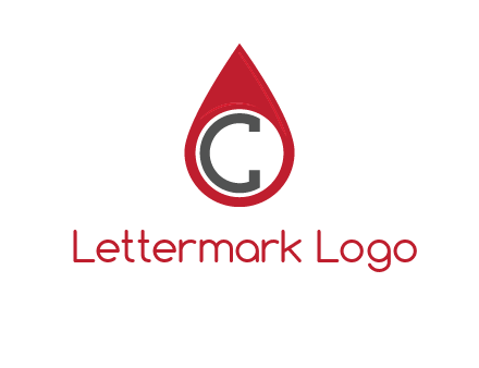 Letter c inside water drop logo