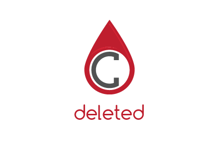 Letter c inside water drop logo