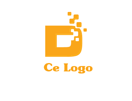 Technology pixels merged with letter d logo