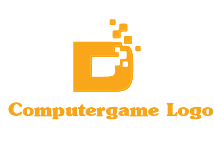 Technology pixels merged with letter d logo