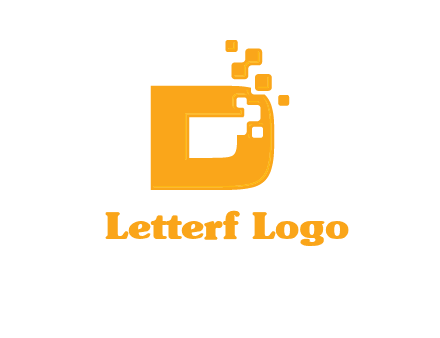 Technology pixels merged with letter d logo