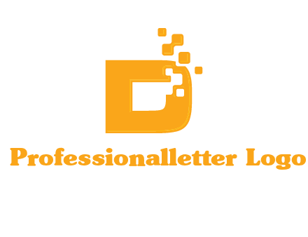 Technology pixels merged with letter d logo