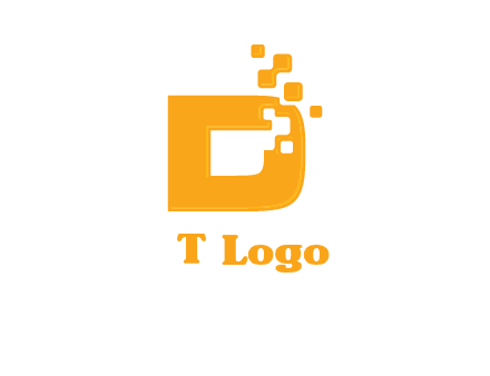 Technology pixels merged with letter d logo