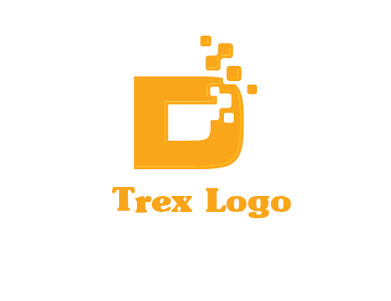 Technology pixels merged with letter d logo