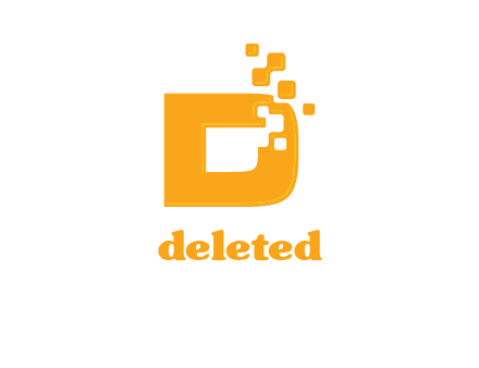 Technology pixels merged with letter d logo