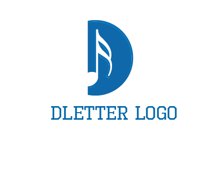 Music key inside letter d logo