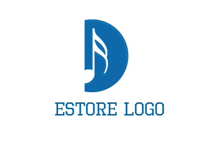 Music key inside letter d logo