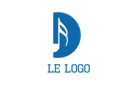 Music key inside letter d logo