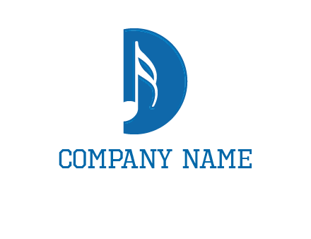 Music key inside letter d logo