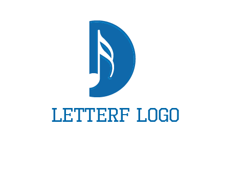 Music key inside letter d logo