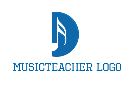 Music key inside letter d logo