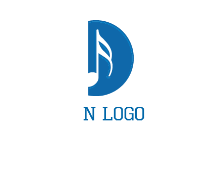 Music key inside letter d logo