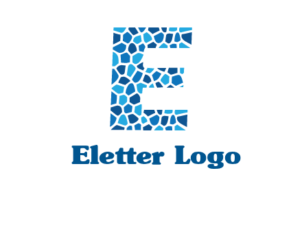 rock stones forming letter e logo