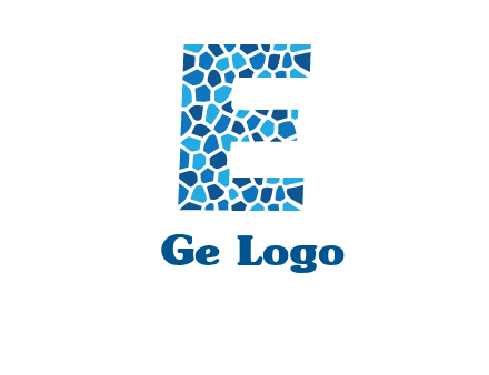 rock stones forming letter e logo