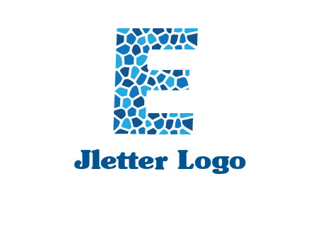 rock stones forming letter e logo