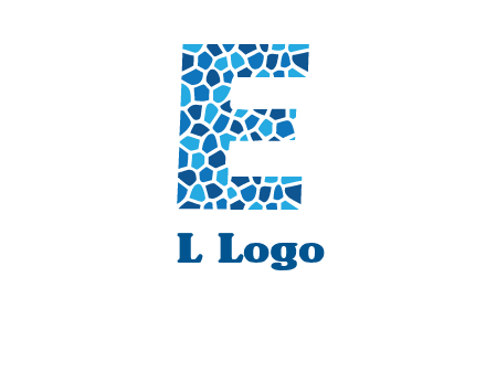 rock stones forming letter e logo