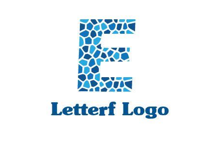 rock stones forming letter e logo