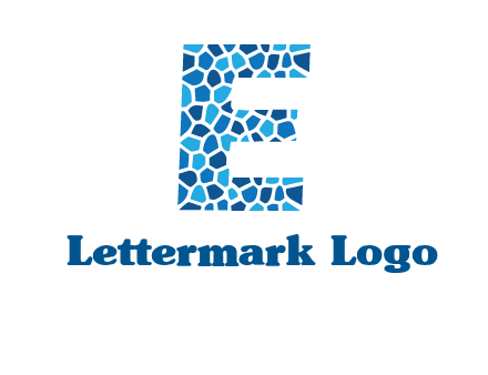 rock stones forming letter e logo