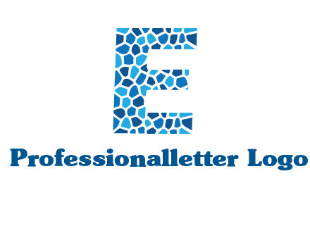 rock stones forming letter e logo