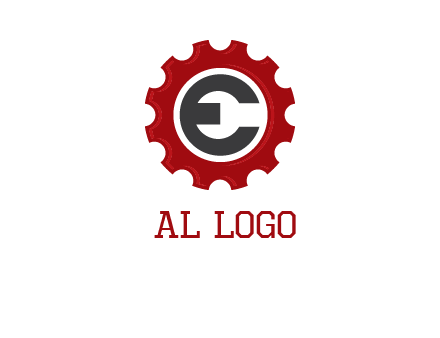 letter e inside the gear logo