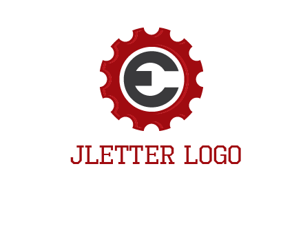 letter e inside the gear logo