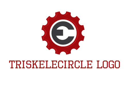 letter e inside the gear logo