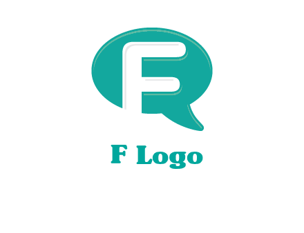 letter f inside the speech bubble logo