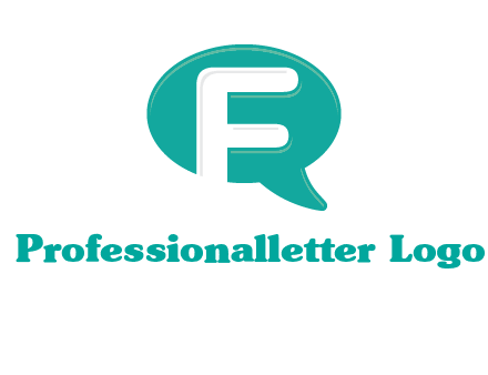 letter f inside the speech bubble logo