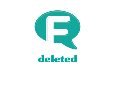 letter f inside the speech bubble logo