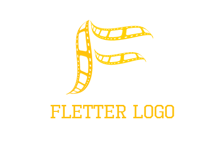 letter f forming movie reel logo