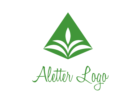 abstract plant in rhombus agriculture logo