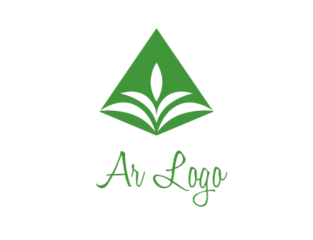 abstract plant in rhombus agriculture logo