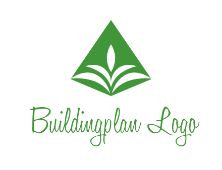 abstract plant in rhombus agriculture logo