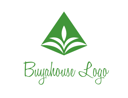 abstract plant in rhombus agriculture logo