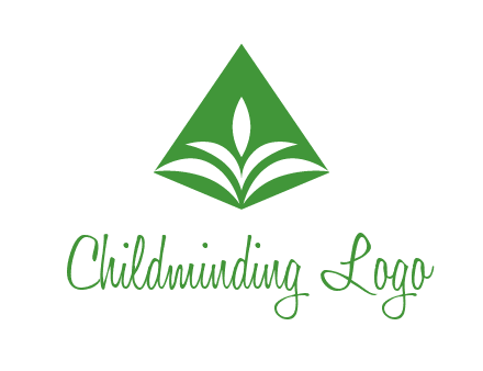 abstract plant in rhombus agriculture logo