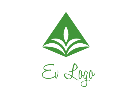 abstract plant in rhombus agriculture logo