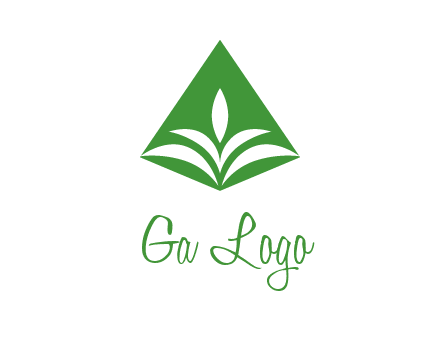 abstract plant in rhombus agriculture logo