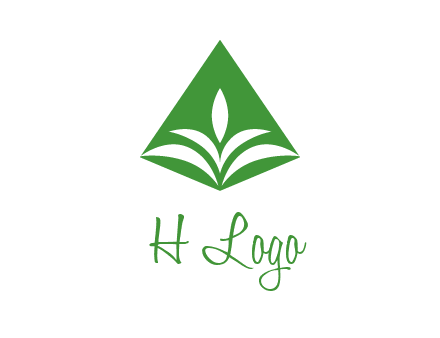 abstract plant in rhombus agriculture logo