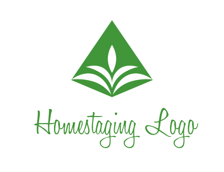 abstract plant in rhombus agriculture logo