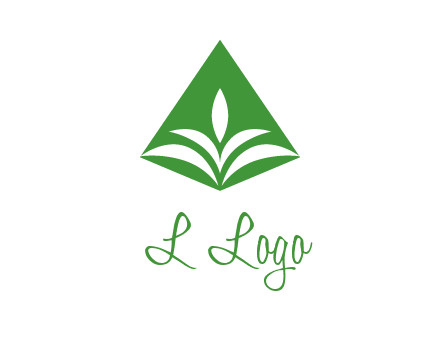 abstract plant in rhombus agriculture logo