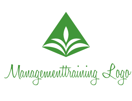 abstract plant in rhombus agriculture logo