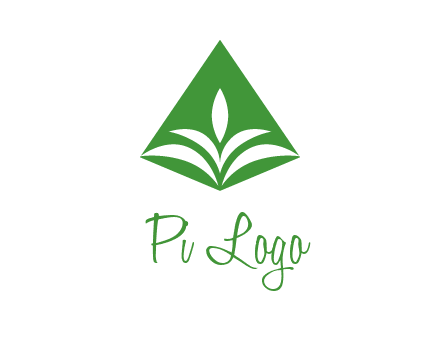 abstract plant in rhombus agriculture logo